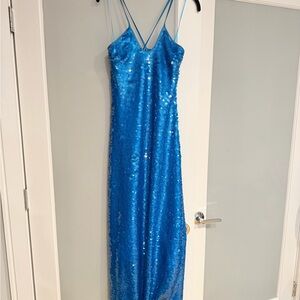 Cult Gaia Blue Sequin Dress